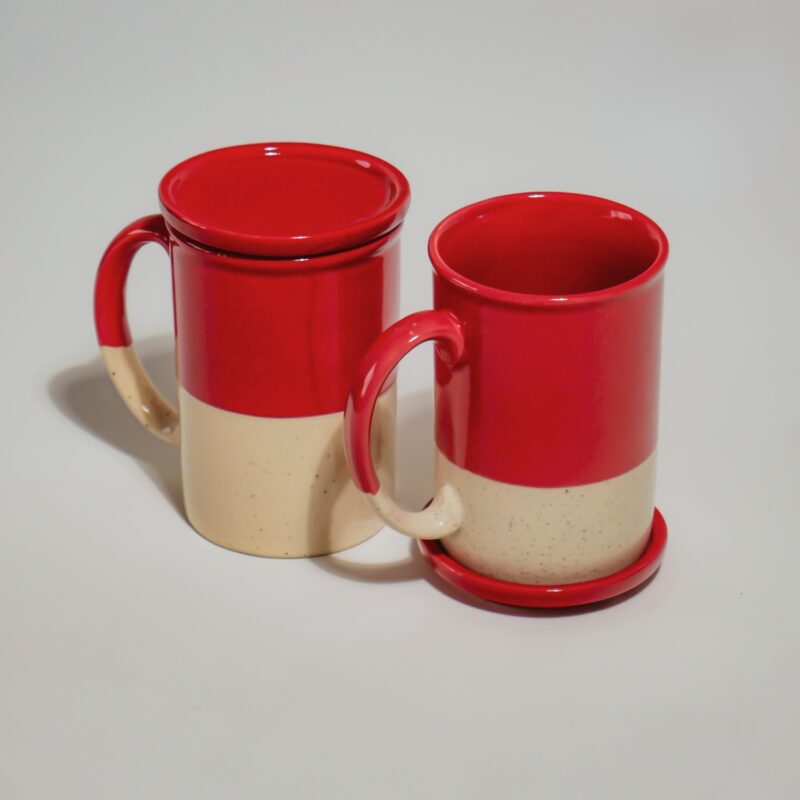 Mugs with Coaster/Cover (Red)