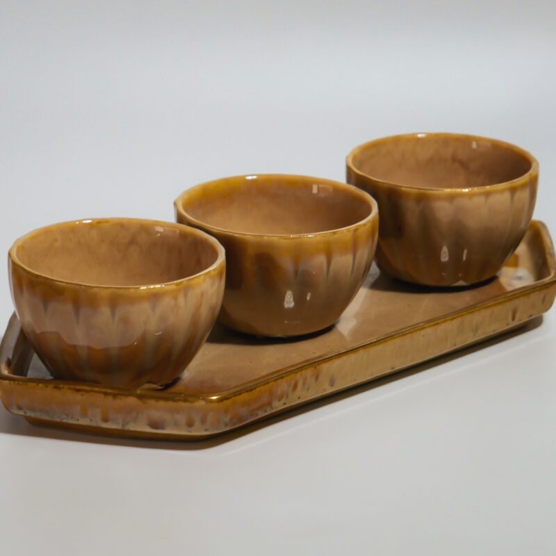 Snack Bowl with tray (Brown) - Image 2
