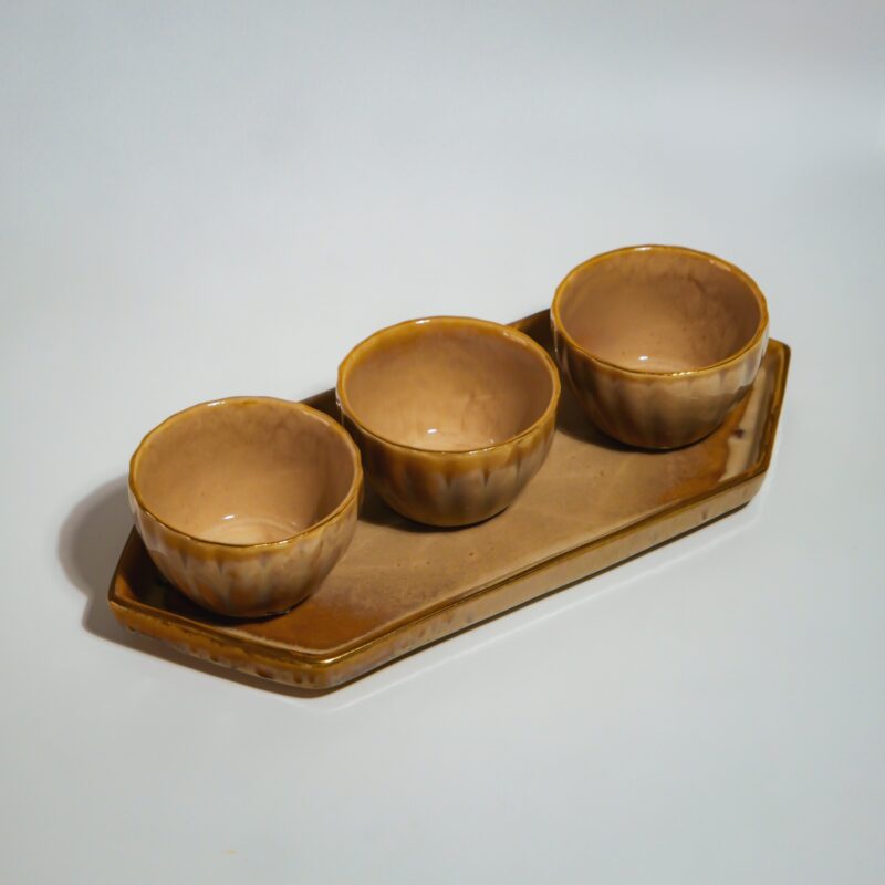 Snack Bowl with tray (Brown)