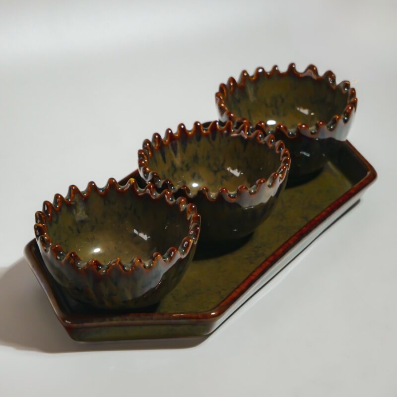 Snack Bowl with tray (dark)