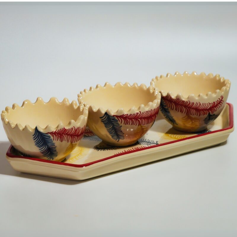 Snack Bowl with tray (Feather) - Image 2