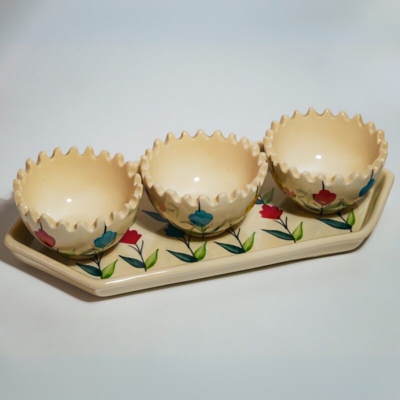 Snack Bowl with tray (Flower) - Image 2