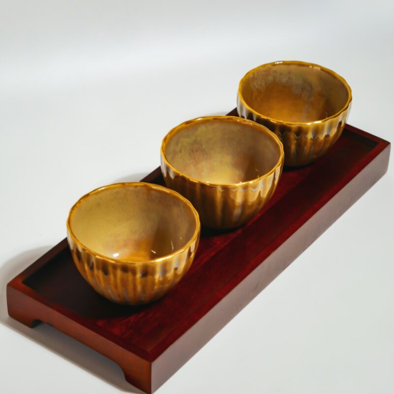 Snack Bowl with tray (Golden)