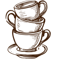 CUPS WITH KETTLE SET