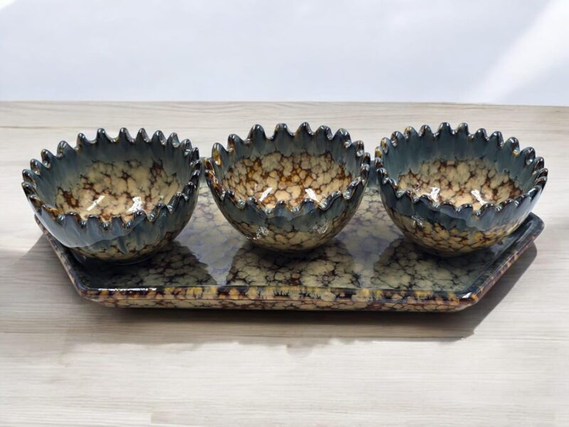 Stonefire Trio with Tray Set