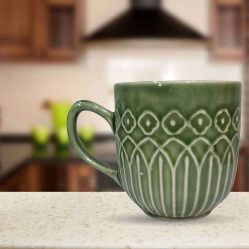 Green Floral Cup