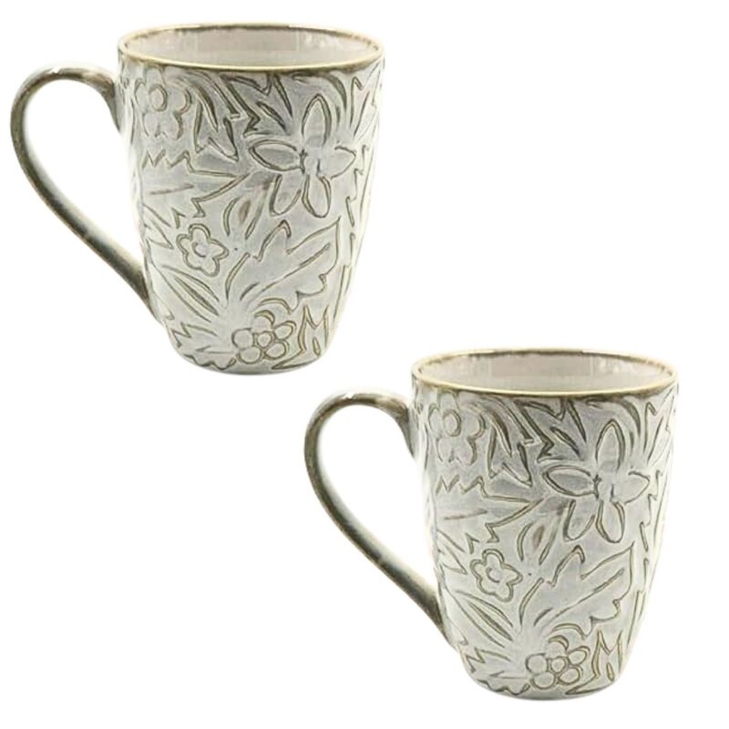 White Floral Cup - Image 2