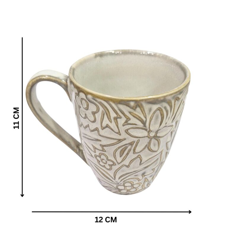 White Floral Cup - Image 3