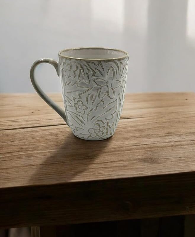 White Floral Cup