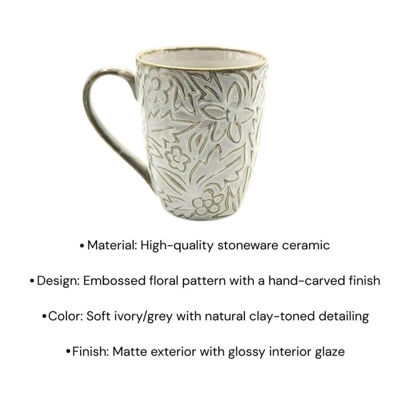 White Floral Cup - Image 5
