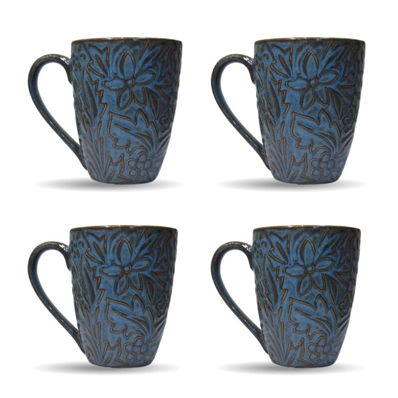 Dark Blue Floral Cup - Image 2