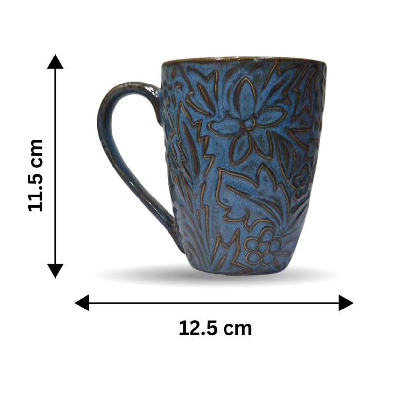 Dark Blue Floral Cup - Image 3