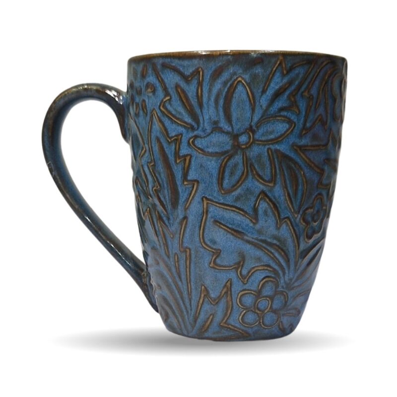Dark Blue Floral Cup - Image 4