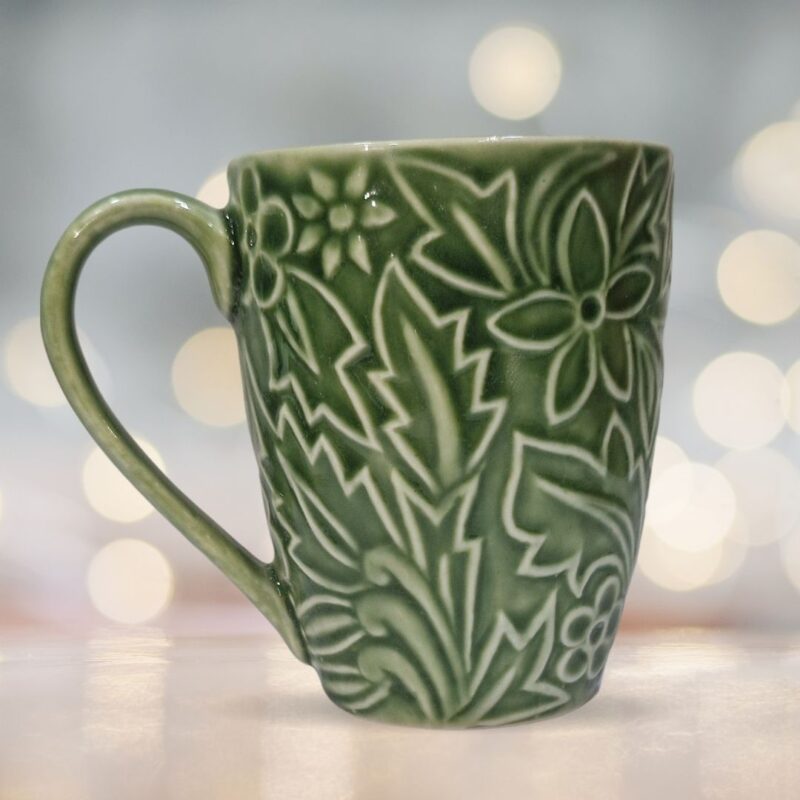 Green Floral 300ml Mug