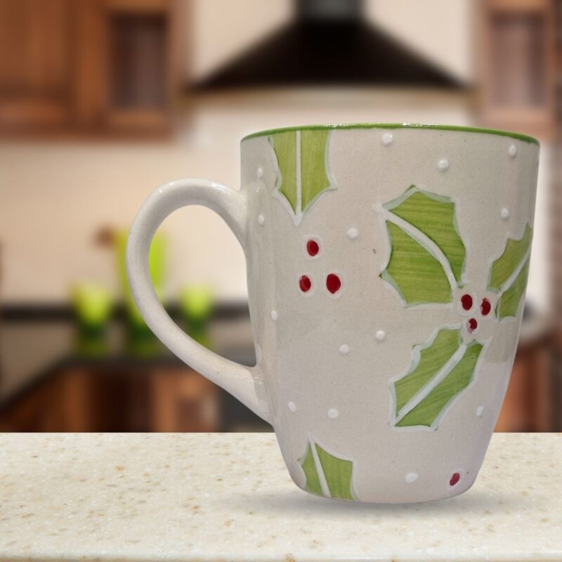 Green Leaf White Mug