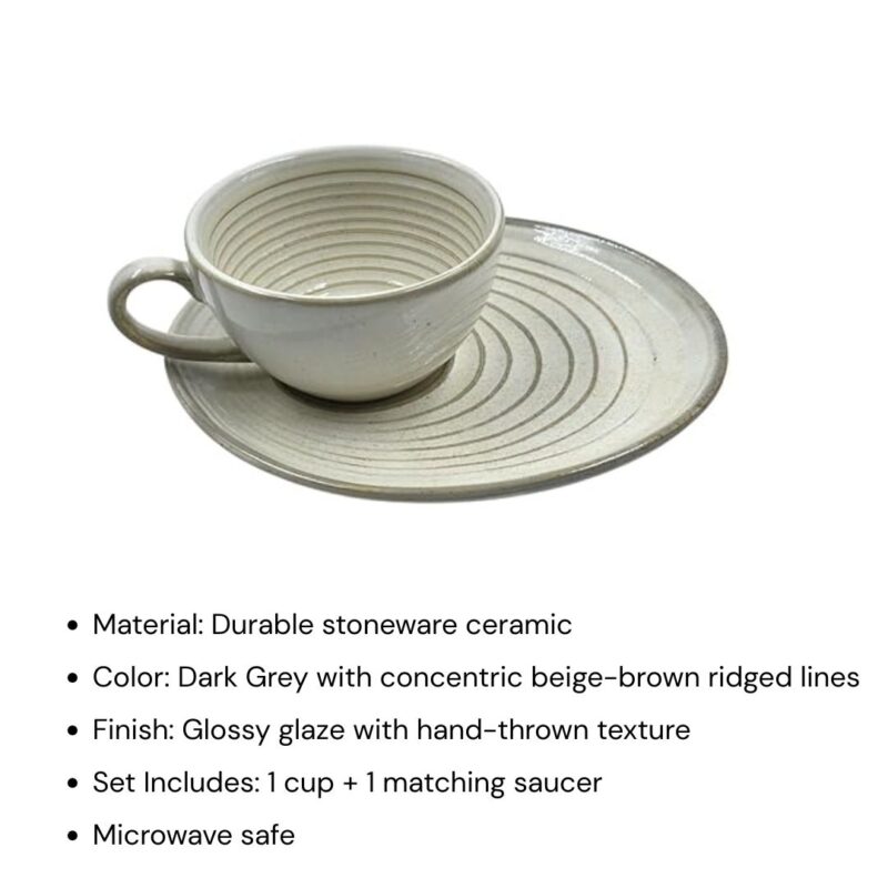 White Cup & Saucer - Image 4