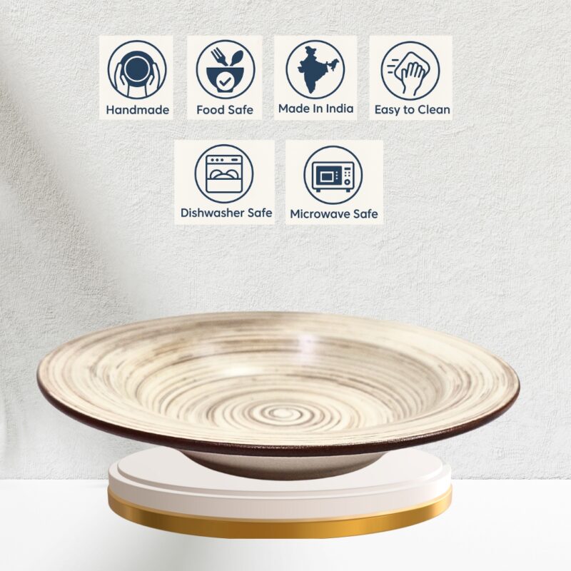 Brown Spiral pasta Plate