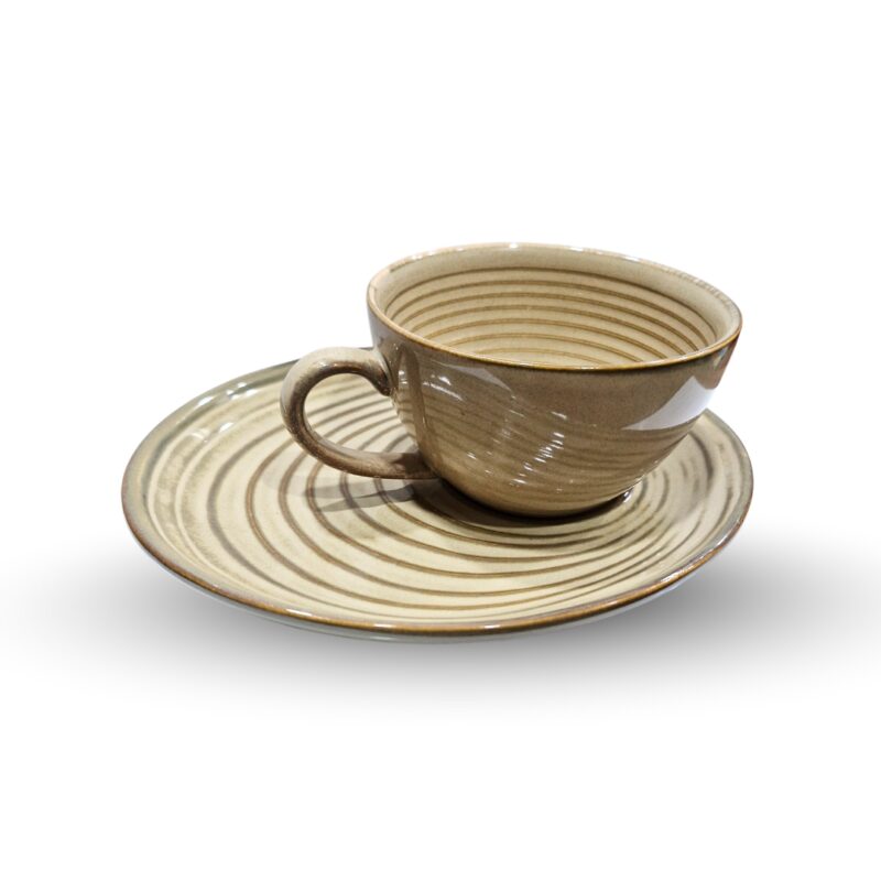 Brown Cup & Saucer - Image 3