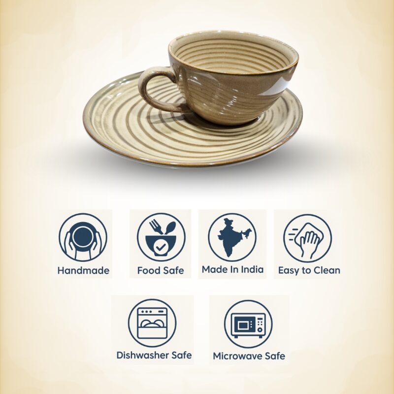 Brown Cup & Saucer
